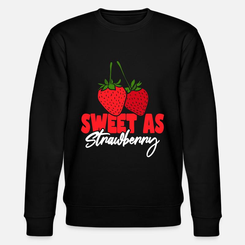 Süß wie Erdbeere - Stanley/Stella Unisex Bio-Sweatshirt CHANGER  - Schwarz