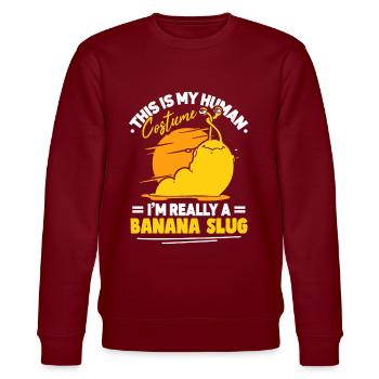 Ceci est mon costume humain Banana Slug - Sweat bio CHANGER Stanley/Stella Unisexe - bordeaux - Devant - Nik (191cm) & Marisol (170cm)