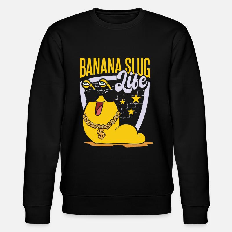 Bananenschnecke Leben - Stanley/Stella Unisex Bio-Sweatshirt CHANGER  - Schwarz