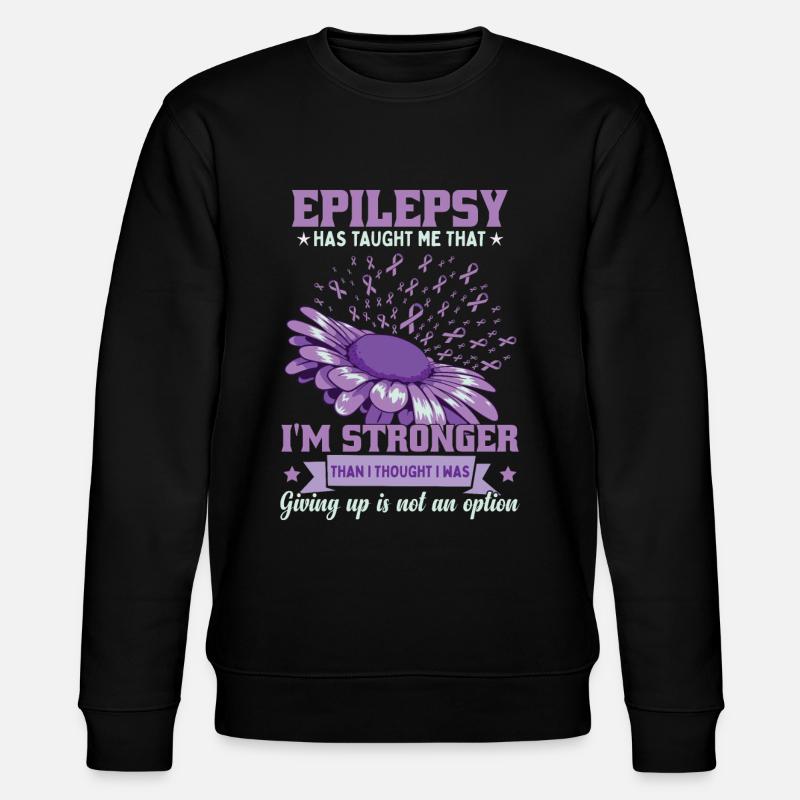 Epilepsy Fighter - Stanley/Stella CHANGER Unisex Organic Sweatshirt - black