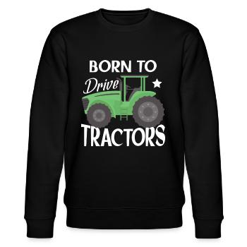 Funny Children Farming Farm Tractor - Stanley/Stella CHANGER Unisex Organic Sweatshirt - black - Front - Nik (191cm) & Marisol (170cm)
