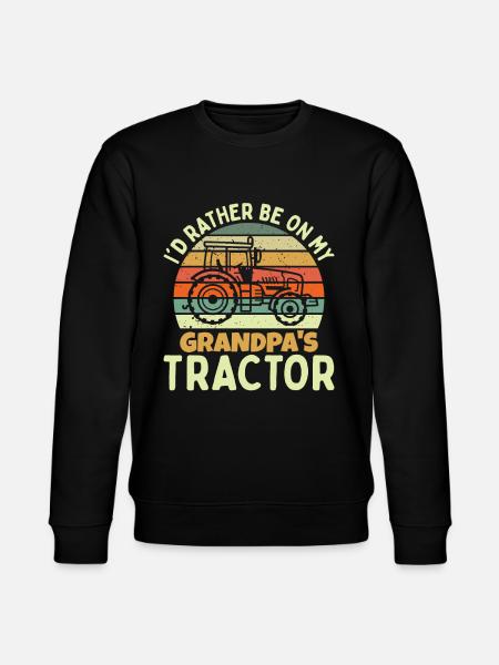 Ich wäre lieber auf dem Traktor meines Opas - Stanley/Stella Unisex Bio-Sweatshirt CHANGER - Schwarz