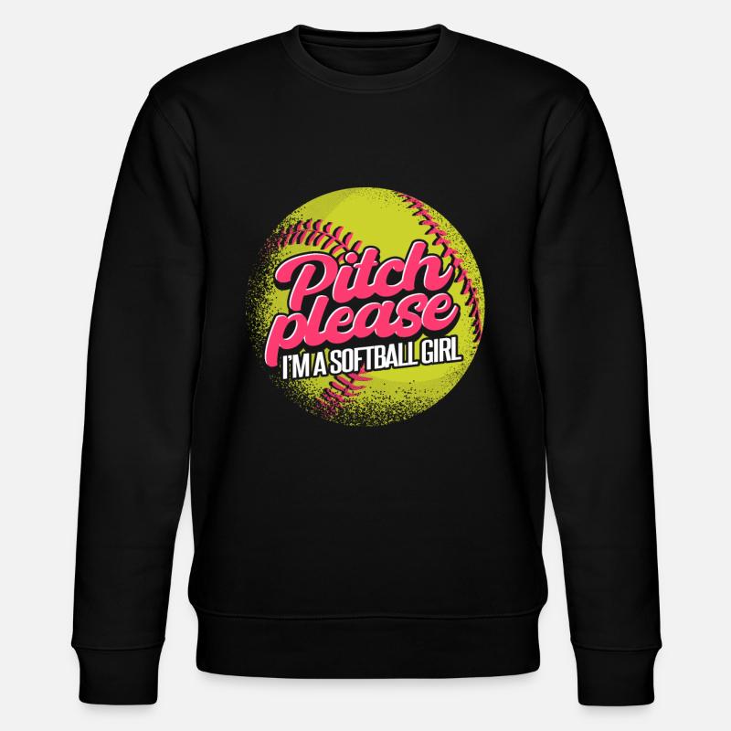 Ich bin ein Softball-Mädchen - Stanley/Stella Unisex Bio-Sweatshirt CHANGER - Schwarz