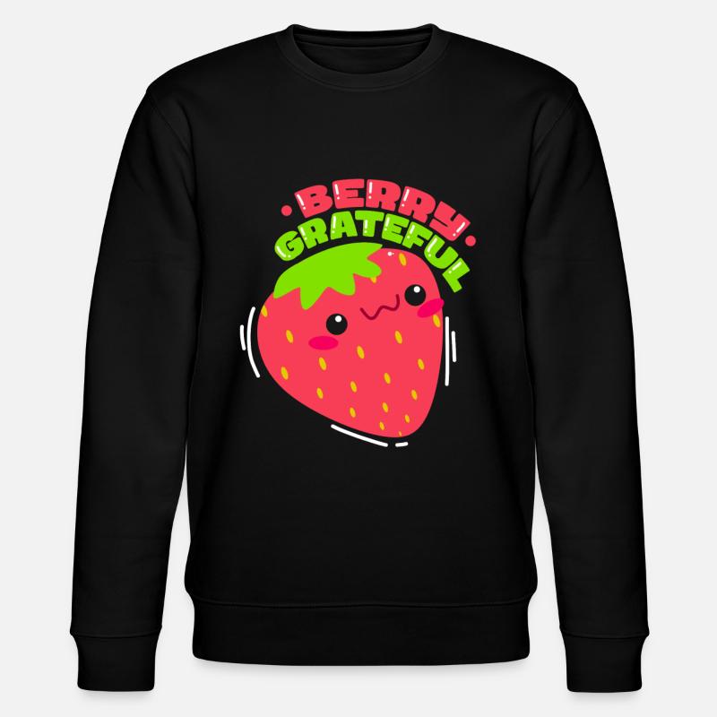 Berry Grateful Strawberry Fruit Lover - Stanley/Stella Unisex Bio-Sweatshirt CHANGER  - Schwarz