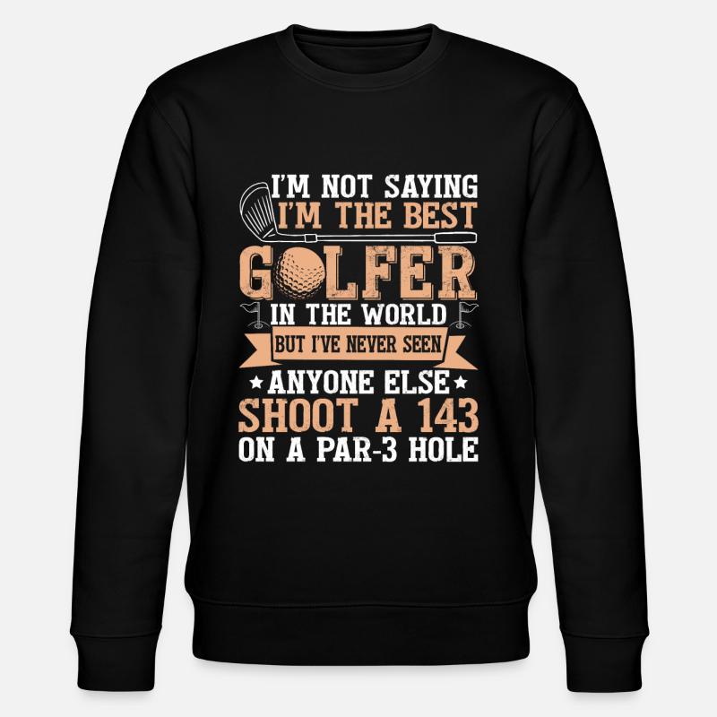 Funny Golf Player Golfing - Stanley/Stella CHANGER Unisex Organic Sweatshirt - black