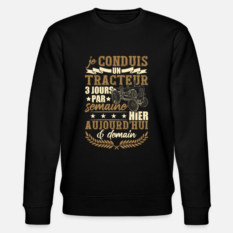 Cadeau Tracteur & Agriculture & Fermier - Sweat bio CHANGER Stanley/Stella Unisexe - noir