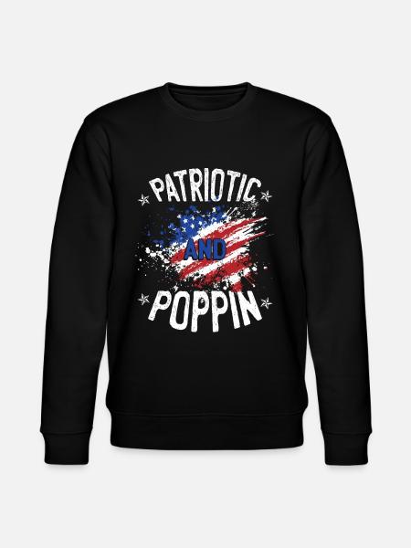 Funny American Flag Quote - Stanley/Stella CHANGER Unisex Organic Sweatshirt - black