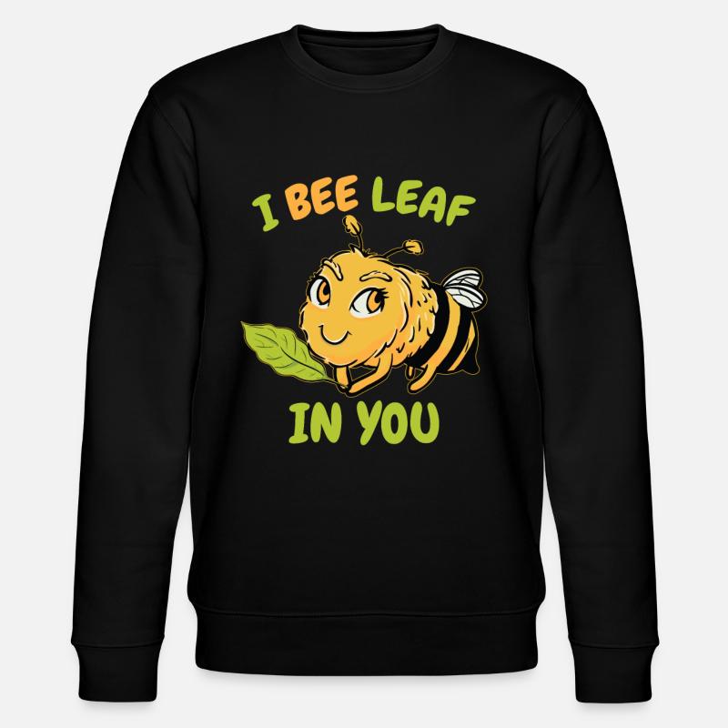 Ich Bienenblatt in dir - Stanley/Stella Unisex Bio-Sweatshirt CHANGER  - Schwarz