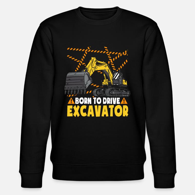 Kleinkind Bagger Baufahrzeug - Stanley/Stella Unisex Bio-Sweatshirt CHANGER  - Schwarz