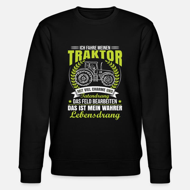Traktorfahrer Sprüche Schlepper - Stanley/Stella Unisex Bio-Sweatshirt CHANGER  - Schwarz