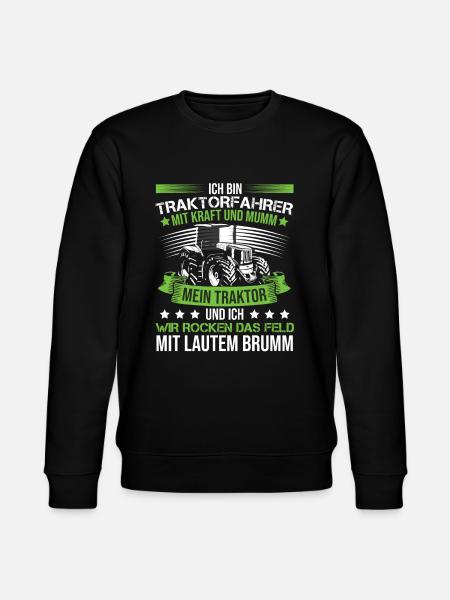 Ich bin Traktorfahrer - Stanley/Stella Unisex Bio-Sweatshirt CHANGER  - Schwarz