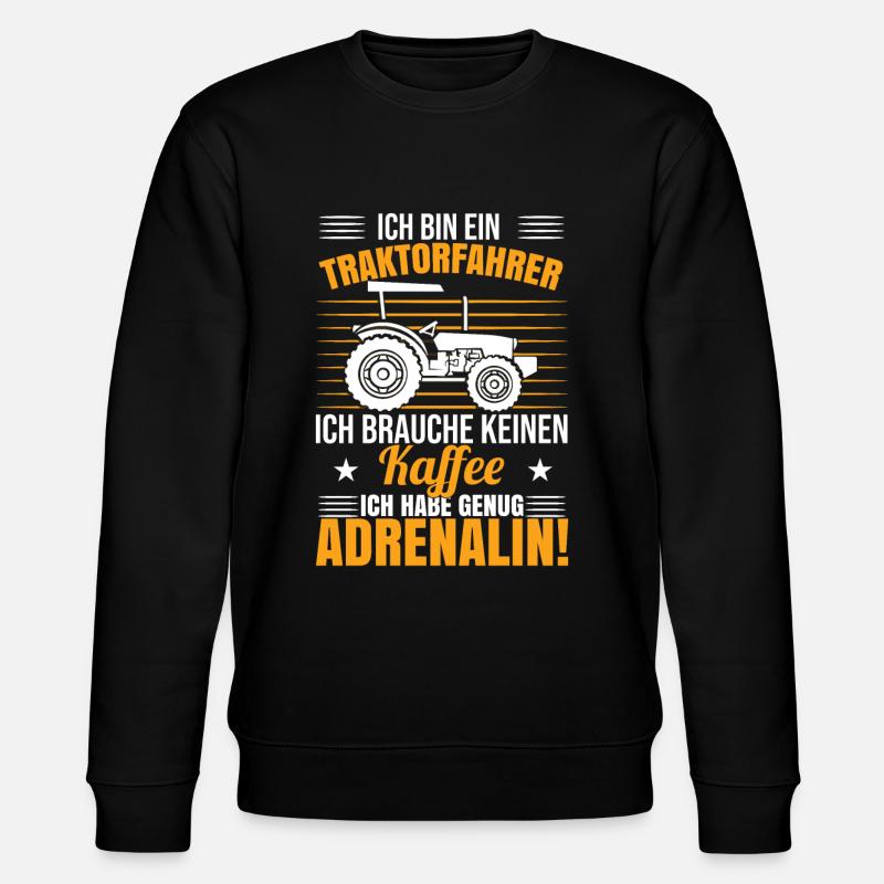 Ich bin Traktorfahrer - Stanley/Stella Unisex Bio-Sweatshirt CHANGER  - Schwarz