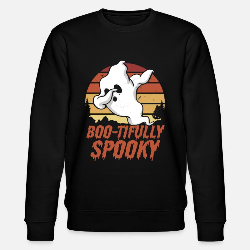 Cute Spooky Ghost Halloween - Stanley/Stella CHANGER Unisex Organic Sweatshirt - black