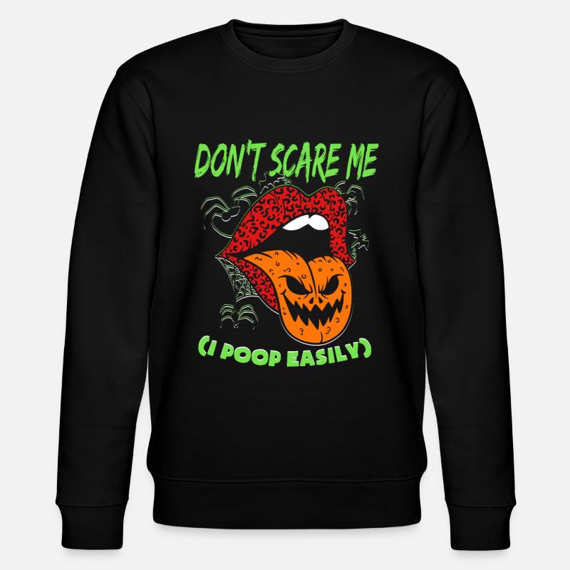 Lustiger Halloween-Kürbis - Stanley/Stella Unisex Bio-Sweatshirt CHANGER  - Schwarz