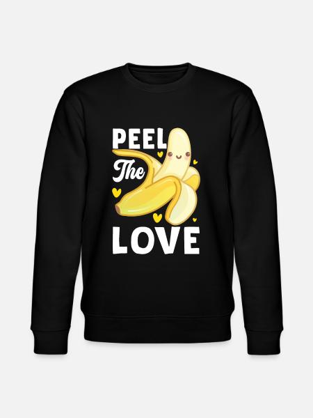 Peel The Love Banana Fruit - Stanley/Stella CHANGER Unisex Organic Sweatshirt - black