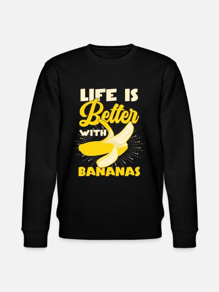 Life Is Better With Bananas - Stanley/Stella CHANGER Unisex Organic Sweatshirt - black
