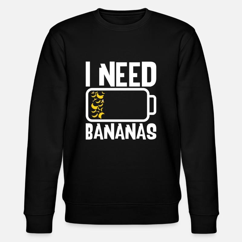 I Need Bananas - Stanley/Stella CHANGER Unisex Organic Sweatshirt - black