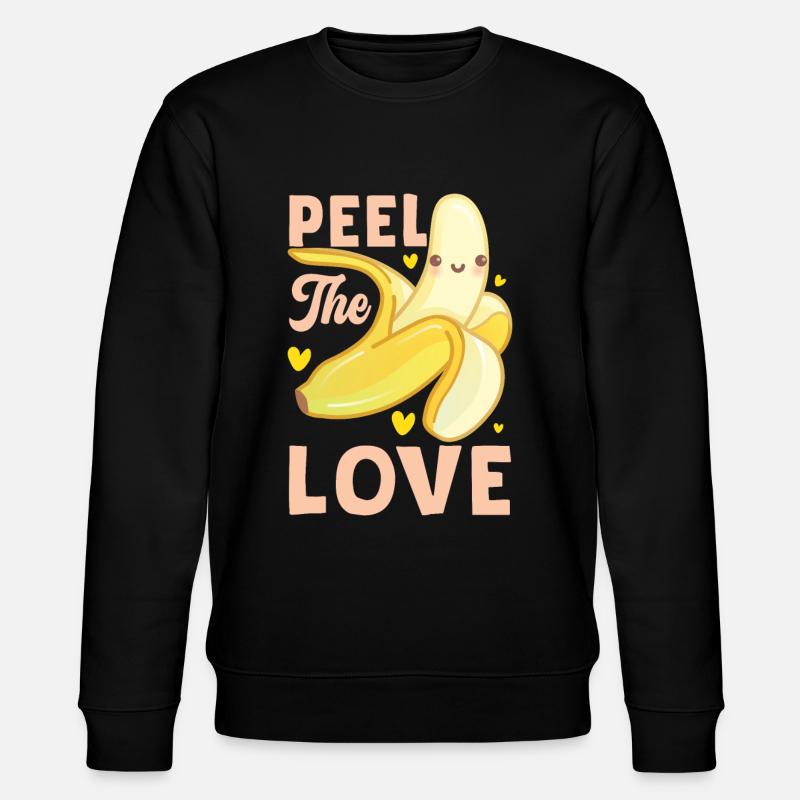 Peler l’amour banane Funny Fruit - Sweat bio CHANGER Stanley/Stella Unisexe - noir