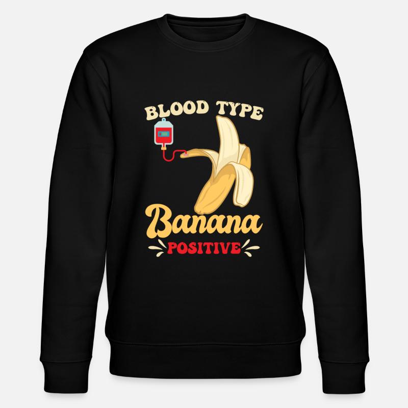 Blutgruppe Banane positiv - Stanley/Stella Unisex Bio-Sweatshirt CHANGER  - Schwarz