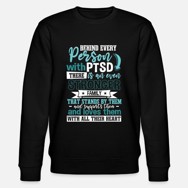 PTSD Support - Stanley/Stella CHANGER Unisex Organic Sweatshirt - black