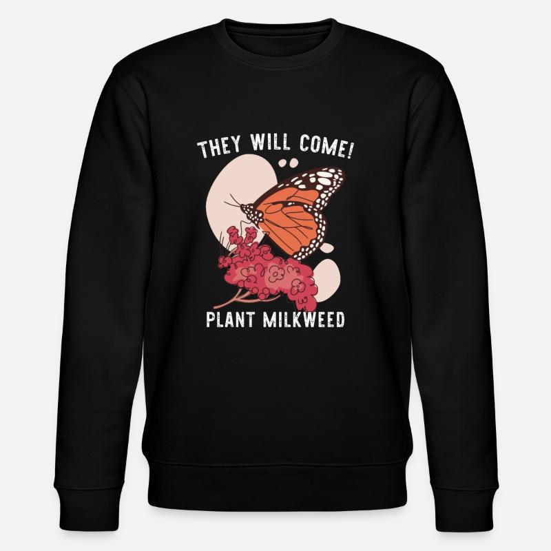 Planter l’asclépiade monarque papillon - Sweat bio CHANGER Stanley/Stella Unisexe - noir