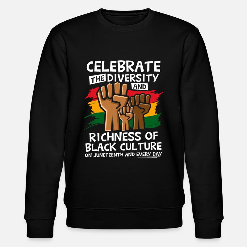 Célébrez la diversité Juneteenth - Sweat bio CHANGER Stanley/Stella Unisexe - noir