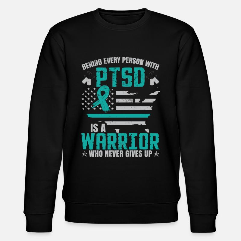 PTSD Warrior - Stanley/Stella CHANGER Unisex Organic Sweatshirt - black