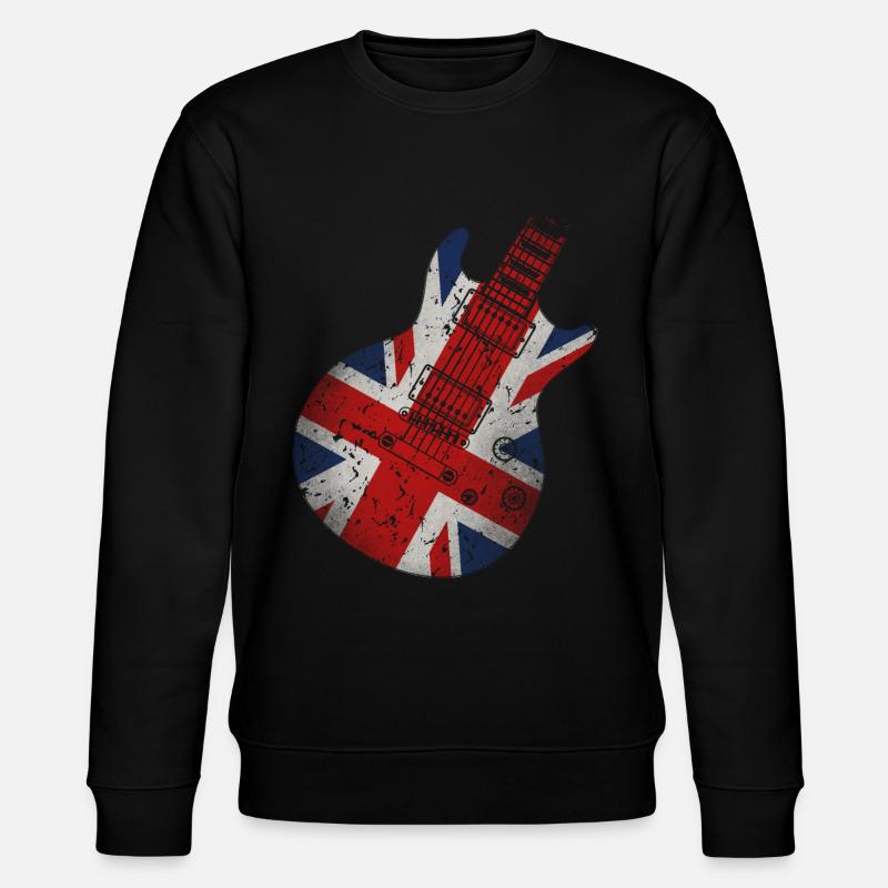 Union Jack Gitarre - Stanley/Stella Unisex Bio-Sweatshirt CHANGER  - Schwarz