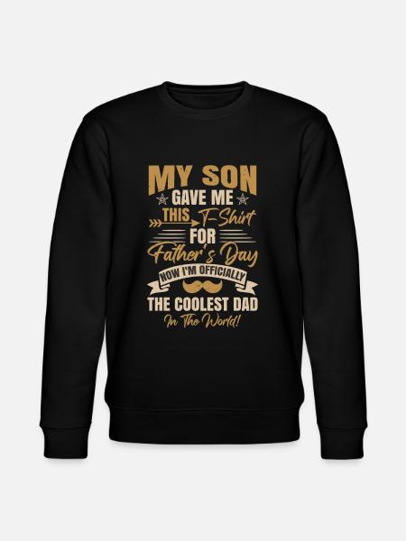 Father's Day Coolest Dad - Stanley/Stella CHANGER Unisex Organic Sweatshirt - black