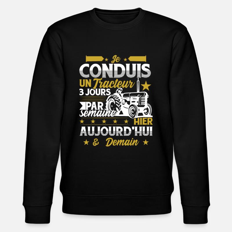 Cadeau Tracteur & Agriculture & Fermier - Sweat bio CHANGER Stanley/Stella Unisexe - noir