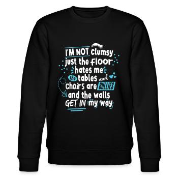 Sarkastisch, unbeholfen, ironisch - Stanley/Stella Unisex Bio-Sweatshirt CHANGER  - Schwarz - Vorne - Nik (191cm) & Marisol (170cm)
