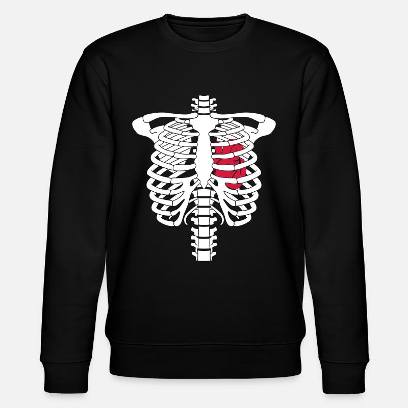 Squelette cœur - Sweat bio CHANGER Stanley/Stella Unisexe - noir