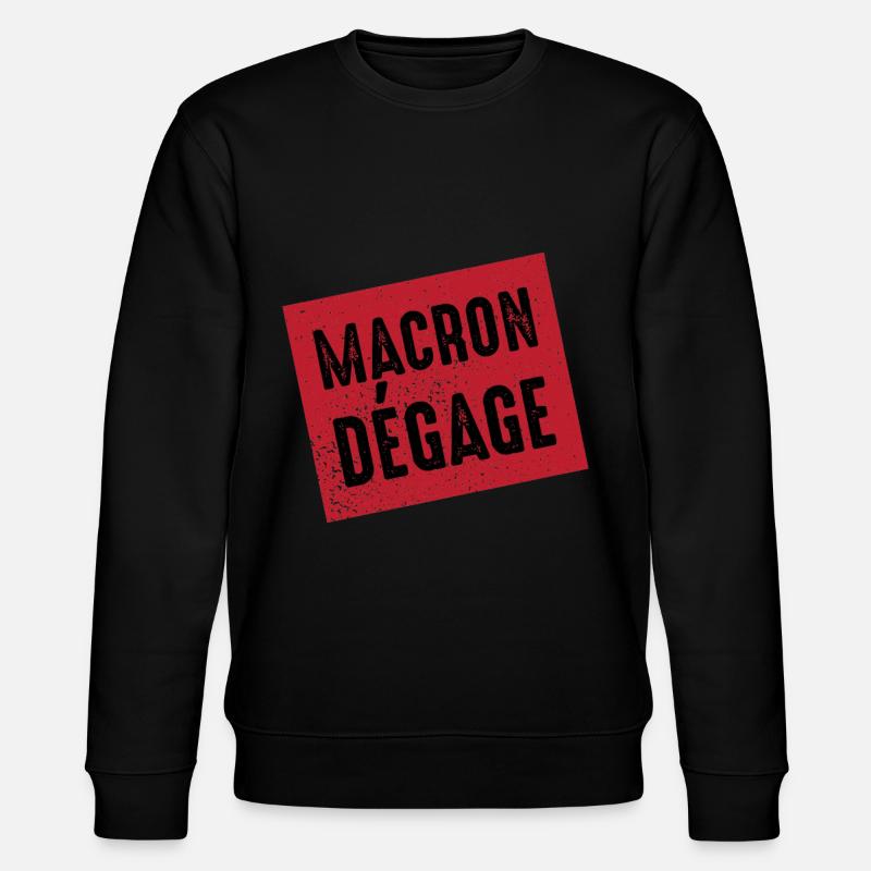 Macron afgiver vrede franske folkelige oprør - Stanley/Stella økologisk unisex-sweatshirt CHANGER  - sort