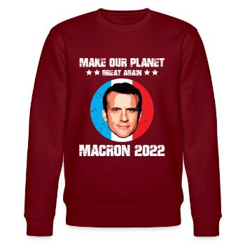 Make our planet great again macron écolo anglais - Sweat bio CHANGER Stanley/Stella Unisexe - bordeaux - Devant - Nik (191cm) & Marisol (170cm)