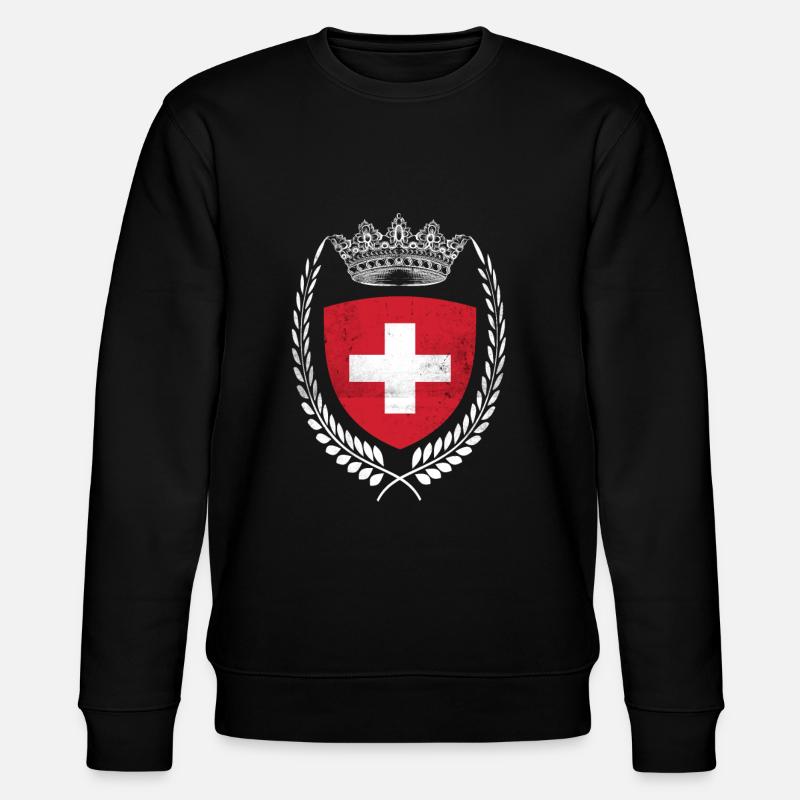 Schweiz Flagge - Stanley/Stella Unisex Bio-Sweatshirt CHANGER  - Schwarz