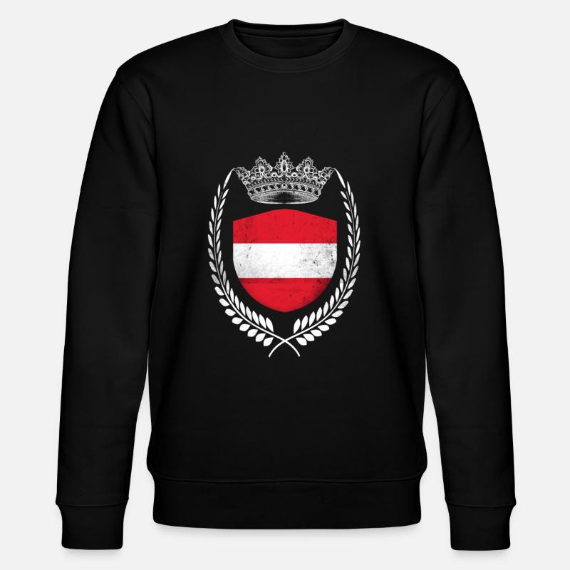 Austria Flag Flag - Stanley/Stella CHANGER Unisex Organic Sweatshirt - black