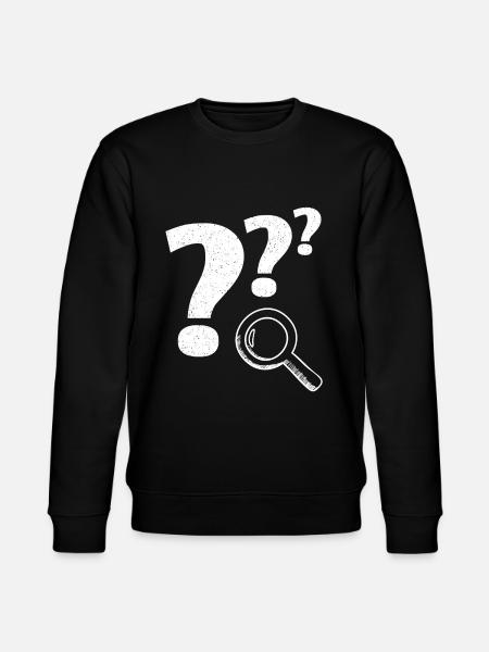 Fragezeichen Lupe - Stanley/Stella Unisex Bio-Sweatshirt CHANGER  - Schwarz