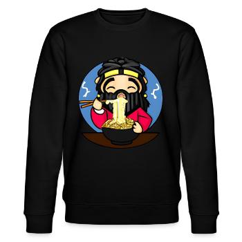 Ramen-Genießer - Stanley/Stella Unisex Bio-Sweatshirt CHANGER  - Schwarz - Vorne - Nik (191cm) & Marisol (170cm)