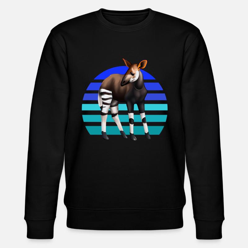 Süßes Okapi - Stanley/Stella Unisex Bio-Sweatshirt CHANGER  - Schwarz