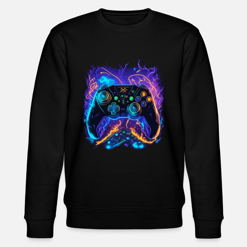 Powerful Gaming Controller Art - Stanley/Stella CHANGER Unisex Organic Sweatshirt - black