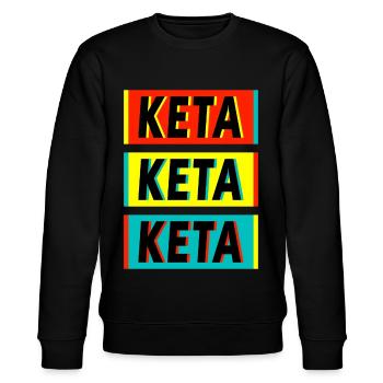 keta - Ketamin - Techno - lustiges Drogen Shirt - Stanley/Stella Unisex Bio-Sweatshirt CHANGER  - Schwarz - Vorne - Nik (191cm) & Marisol (170cm)
