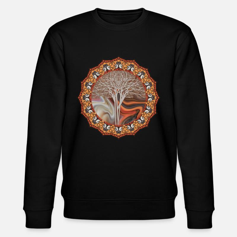 Mandala Baum Geschenkidee - Stanley/Stella Unisex Bio-Sweatshirt CHANGER  - Schwarz