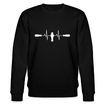 Table football heartbeat - Stanley/Stella CHANGER Unisex Organic Sweatshirt - black - Front - Nik (191cm) & Marisol (170cm)