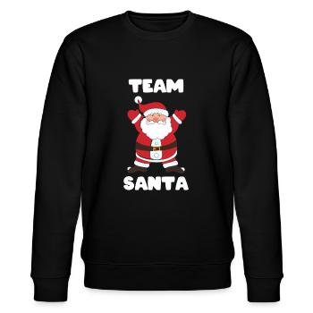 Team Santa - Weihnachten - Christmas - Stanley/Stella Unisex Bio-Sweatshirt CHANGER  - Schwarz - Vorne - Nik (191cm) & Marisol (170cm)