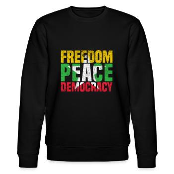 Freedom - Paix - Démocratie pour Myanmar - Sweat bio CHANGER Stanley/Stella Unisexe - noir - Devant - Nik (191cm) & Marisol (170cm)