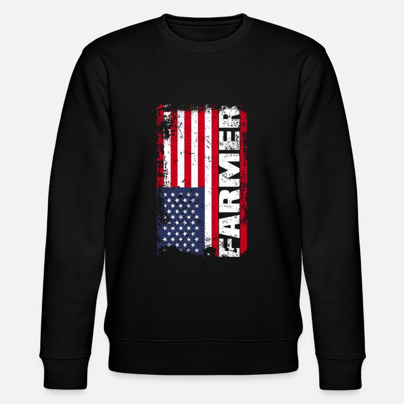 Etats-Unis Drapeau - Fermiers - Sweat bio CHANGER Stanley/Stella Unisexe - noir