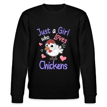 Juste une fille qui aime les chickens - Sweat bio CHANGER Stanley/Stella Unisexe - noir - Devant - Nik (191cm) & Marisol (170cm)