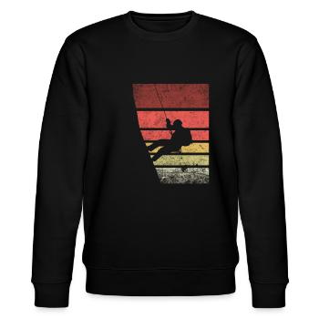 Klettern Retro Silhouette - Stanley/Stella Unisex Bio-Sweatshirt CHANGER  - Schwarz - Vorne - Nik (191cm) & Marisol (170cm)