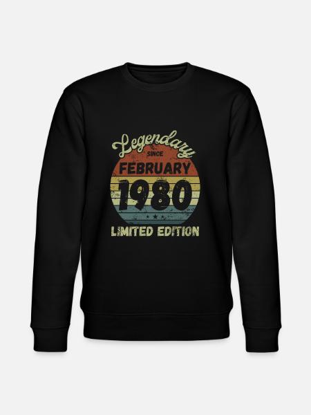 Legendary since February 1980 - Geburtstag - Stanley/Stella Unisex Bio-Sweatshirt CHANGER - Schwarz