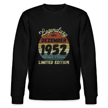 Legendary since Dezember 1952 - Geburtstag - Stanley/Stella Unisex Bio-Sweatshirt CHANGER  - Schwarz - Vorne - Nik (191cm) & Marisol (170cm)